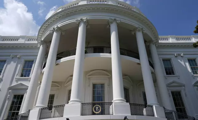 The White House is pictured before President Donald Trump departs, Thursday, July 24, 2025, in Washington. (AP Photo/Julia Demaree Nikhinson)