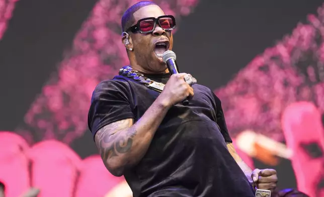 FILE - Busta Rhymes performs during the Glastonbury Festival in Worthy Farm, Somerset, England, on June 27, 2025. (Scott A Garfitt/Invision/AP, File)