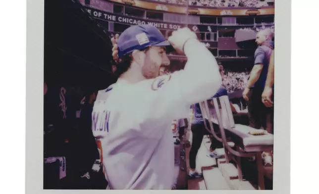 Chicago Cubs' Dansby Swanson prepares to take the field during a Chicago Cubs versus Chicago White Sox Crosstown Classic series baseball game Sunday, July 27, 2025, in Chicago. (AP Photo/Erin Hooley)