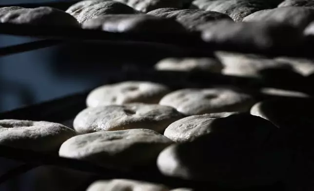 Bread dough made with government subsidized flour matures before being baked in an artisanal oven, to sell as "pan de batalla," or battle bread, in El Alto, Bolivia, Saturday, Aug. 9, 2025. (AP Photo/Juan Karita)