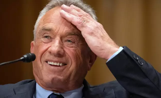 Secretary of Health and Human Services Robert F. Kennedy Jr., appears before the Senate Finance Committee, on Capitol Hill in Washington, Thursday, Sept. 4, 2025. (AP Photo/Mark Schiefelbein)