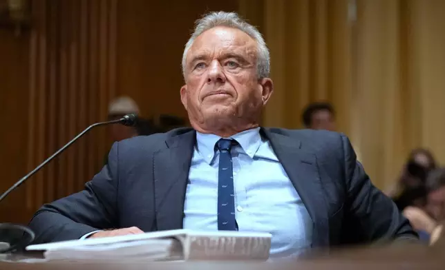Secretary of Health and Human Services Robert F. Kennedy Jr., appears before the Senate Finance Committee, on Capitol Hill in Washington, Thursday, Sept. 4, 2025. (AP Photo/Mark Schiefelbein)