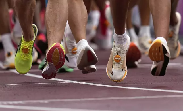 Athletes start the men's 20 kilometers race walk at the World Athletics Championships in Tokyo, Saturday, Sept. 20, 2025. (AP Photo/Petr David Josek)