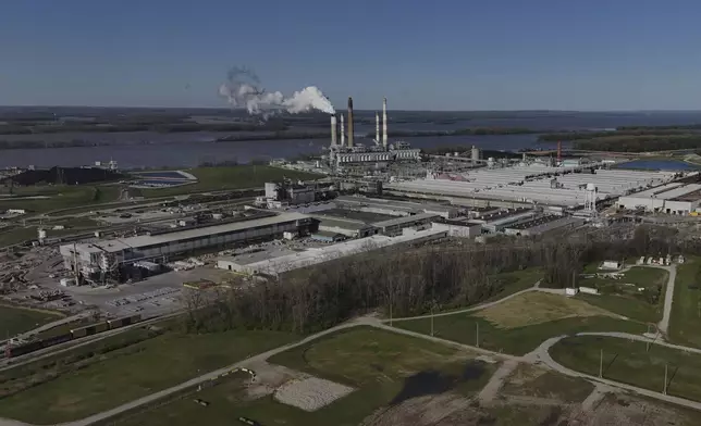 FILE - The Warrick Power Plant operates, April 8, 2025, in Newburgh, Ind. (AP Photo/Joshua A. Bickel, File)