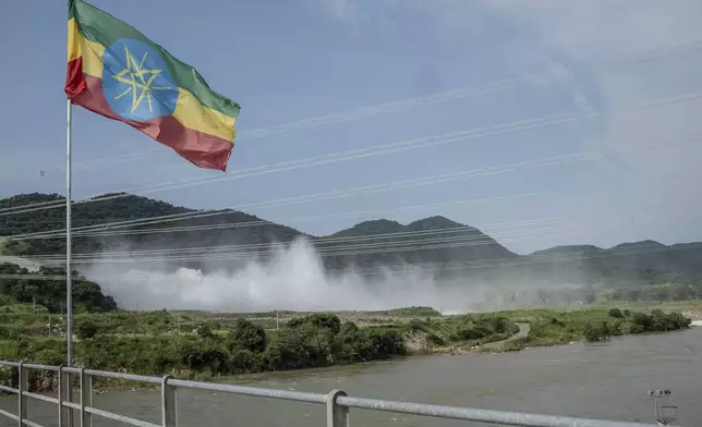 A view of the Grand Ethiopian Renaissance Dam in Benishangul-Gumuz, Ethiopia, Tuesday, Sept. 9, 2025. (AP Photo)