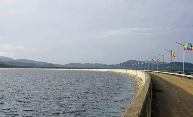 A view of the Grand Ethiopian Renaissance Dam in Benishangul-Gumuz, Ethiopia, Tuesday, Sept. 9, 2025. (AP Photo/Jackson Njehia)