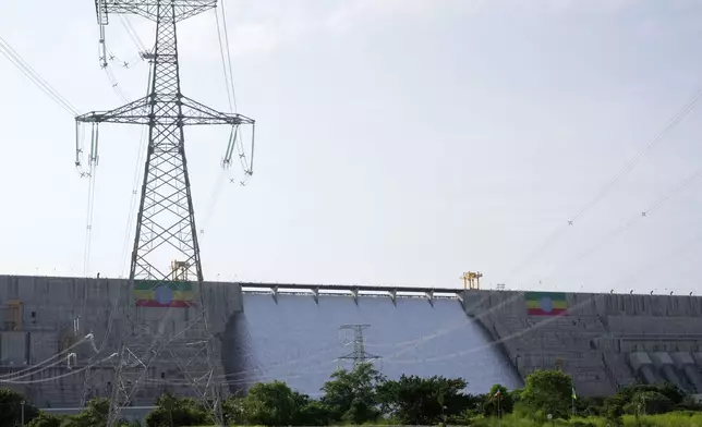 A view of the Grand Ethiopian Renaissance Dam in Benishangul-Gumuz, Ethiopia, Tuesday, Sept. 9, 2025. (AP Photo/Jackson Njehia)