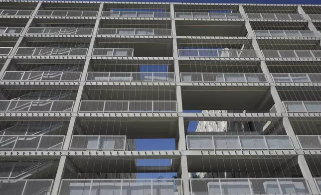 A view of the Olympic and Paralympic Village in Milan, Italy, Thursday, Sept. 18, 2025. (AP Photo/Antonio Calanni)