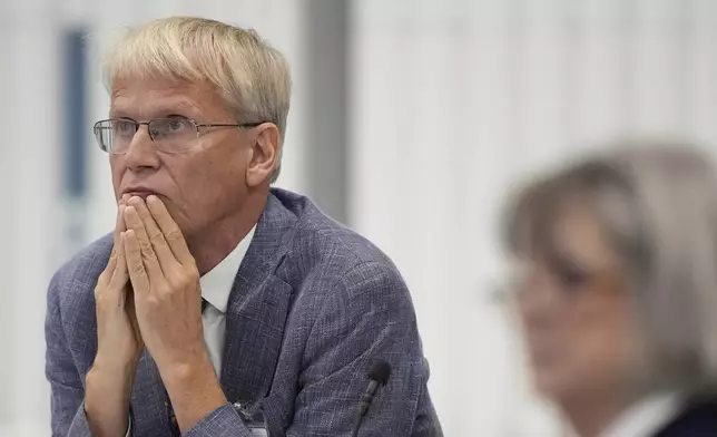 Committee member Dr. Martin Kulldorf, speaks during a meeting of the Advisory Committee on Immunization Practices at the CDC on Thursday, Sept. 18, 2025, in Chamblee, Ga. (AP Photo/Brynn Anderson)