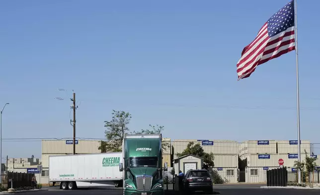 A truck driver arrives at a Cheema Freightlines facility in Lathrop, Calif., Wednesday, Sept. 3, 2025. (AP Photo/Godofredo A. Vásquez)