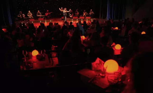 Alexandre Paulikevitch performs at a theatre in Beirut, Lebanon, Thursday, Sept. 11, 2025. (AP Photo/Hussein Malla)