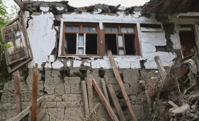 A house destroyed by an earthquake that killed many people and destroyed villages in eastern Afghanistan is seen in Mazar Dara, Kunar province, Afghanistan, Monday, Sept. 1, 2025. (AP Photo/Wahidullah Kakar)
