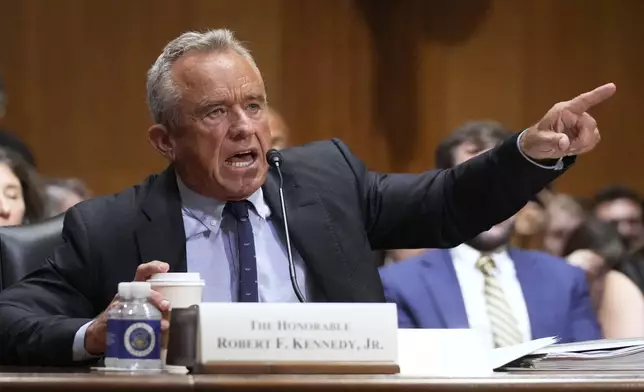 Secretary of Health and Human Services Robert F. Kennedy Jr., appears before the Senate Finance Committee, on Capitol Hill in Washington, Thursday, Sept. 4, 2025. (AP Photo/Mark Schiefelbein)