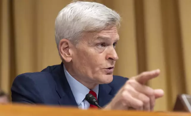 Sen. Bill Cassidy, R-La., speaks as Secretary of Health and Human Services Robert F. Kennedy Jr., appears before the Senate Finance Committee, on Capitol Hill in Washington, Thursday, Sept. 4, 2025. (AP Photo/Mark Schiefelbein)