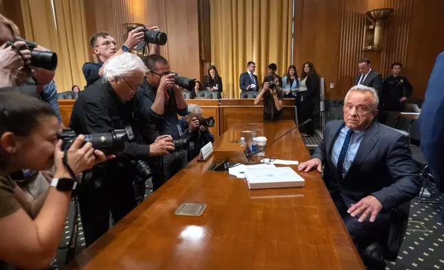 Secretary of Health and Human Services Robert F. Kennedy Jr., appears before the Senate Finance Committee, on Capitol Hill in Washington, Thursday, Sept. 4, 2025. (AP Photo/Mark Schiefelbein)