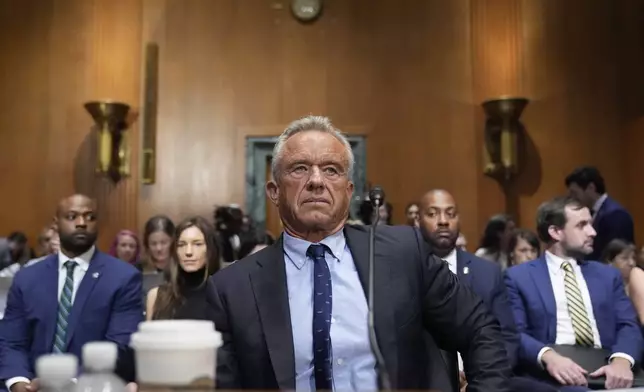 Secretary of Health and Human Services Robert F. Kennedy Jr., appears before the Senate Finance Committee, on Capitol Hill in Washington, Thursday, Sept. 4, 2025. (AP Photo/Mark Schiefelbein)