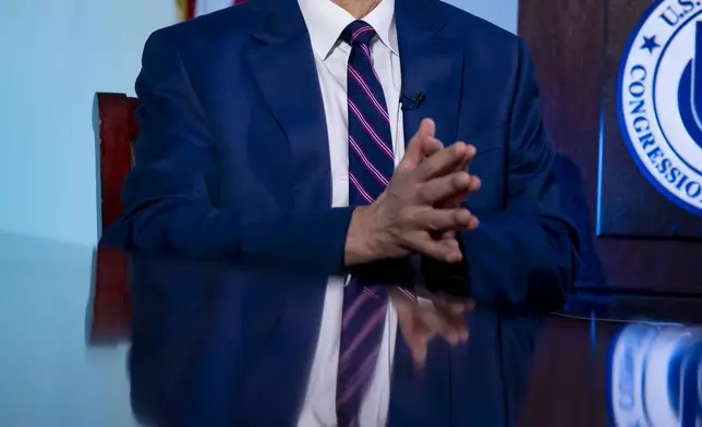 Phillip Swagel, director of the Congressional Budget Office, speaks during an interview with The Associated Press, Wednesday, Sept. 17, 2025, in Washington. (AP Photo/Alex Brandon)