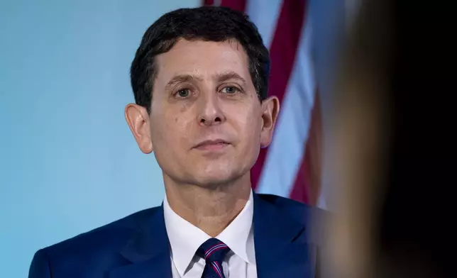 Phillip Swagel, director of the Congressional Budget Office, pauses while speaking during an interview with the Associated Press, Wednesday, Sept. 17, 2025, in Washington. (AP Photo/Alex Brandon)