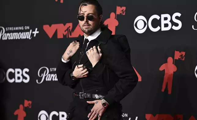 James Abrahart arrives at the MTV Video Music Awards on Sunday, Sept. 7, 2025, at UBS Arena in Elmont, N.Y. (Photo by Evan Agostini/Invision/AP)