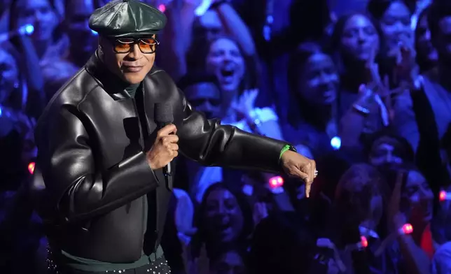 Host LL Cool J speaks during the MTV Video Music Awards on Sunday, Sept. 7, 2025, at UBS Arena in Elmont, N.Y. (Photo by Charles Sykes/Invision/AP)