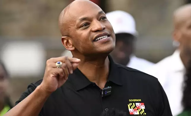 Maryland Gov. Wes Moore speaks during a news conference, Friday, Sept. 5, 2025, in Baltimore. (AP Photo/Nick Wass)