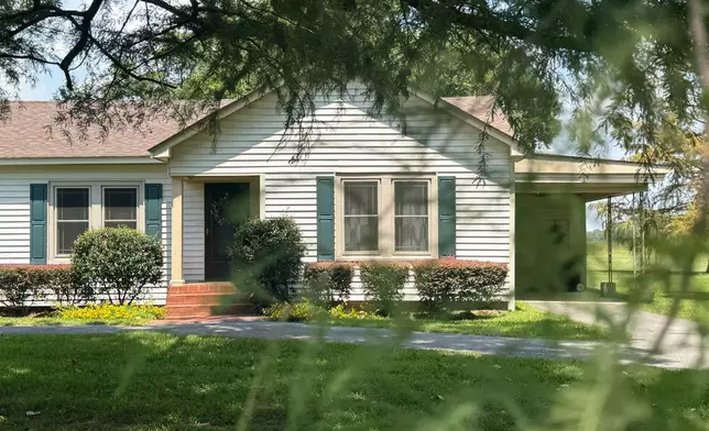 The McCartney family's home is seen in Holly Ridge, La., Monday, Aug. 18, 2025. (AP Photo/Sophie Bates)