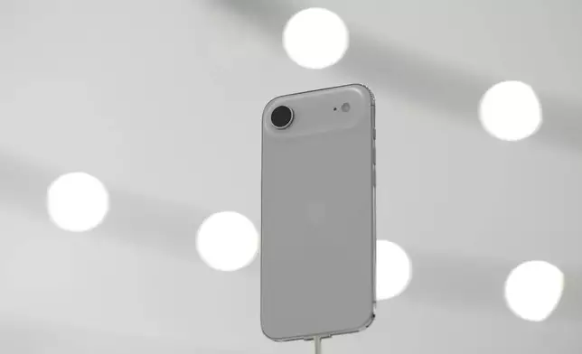 The iPhone Air is displayed during an announcement of new products at Apple Park on Tuesday, Sept. 9, 2025, in Cupertino, Calif. (AP Photo/Godofredo A. Vásquez)