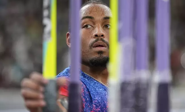 United States' Curtis Thompson prepares to compete in the men's javelin throw final at the World Athletics Championships in Tokyo, Thursday, Sept. 18, 2025. (AP Photo/Ashley Landis)
