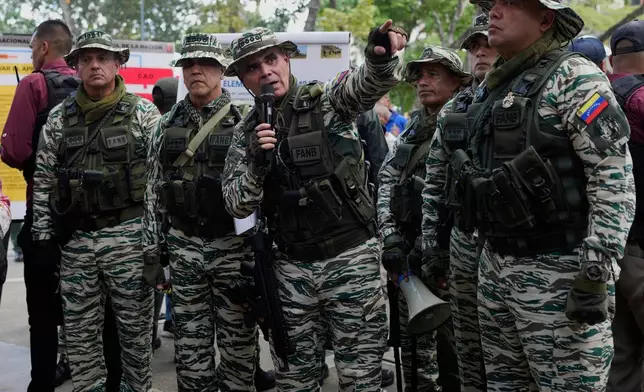 FILE - Venezuelan Defense Minister Vladimir Padrino Lopez speaks during military exercises in Caracas, Venezuela, Sept. 20, 2025. (AP Photo/Ariana Cubillos, File)