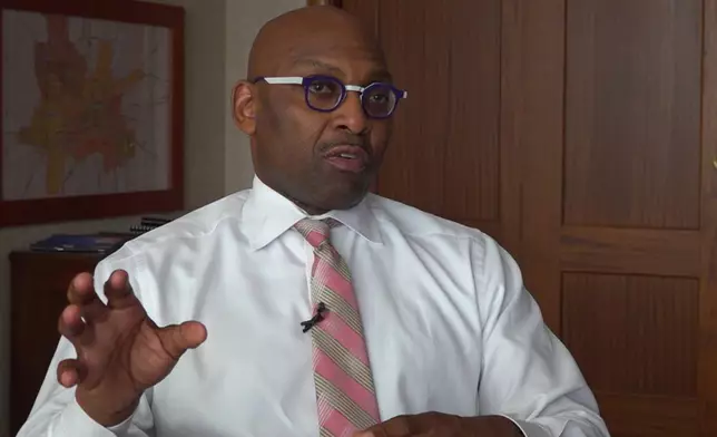 Dayton Public Schools Superintendent David Lawrence is interviewed with the Associated Press on Thursday, Aug. 21, 2025 in Dayton, Ohio. (AP Photo)