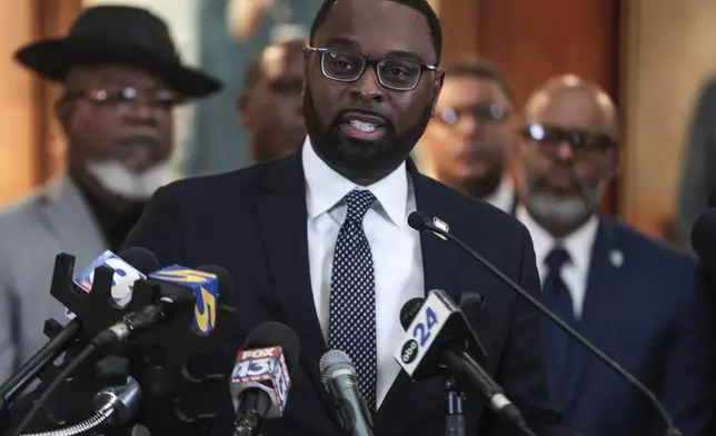 Memphis Mayor Paul Young speaks about the deployment of the National Guard to the city during a news conference Friday, Sept. 12, 2025, in Memphis, Tenn. (Patrick Lantrip/Daily Memphian via AP)
