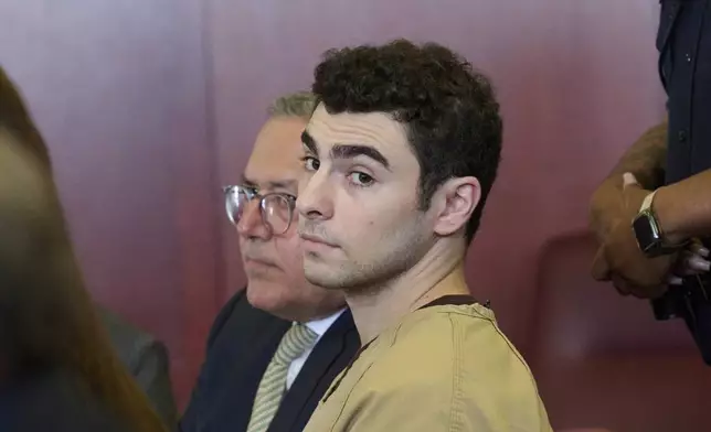 Luigi Mangione, accused of fatally shooting UnitedHealthcare CEO Brian Thompson, appears in Manhattan state court in New York, Tuesday, Sept. 16, 2025. (Curtis Means/Pool Photo via AP)