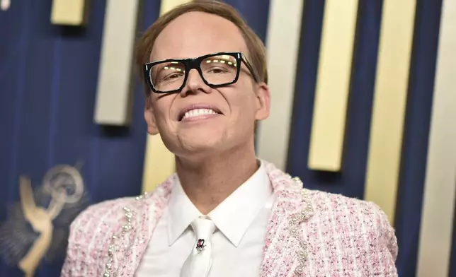 Jeff Hiller arrives at the 77th Primetime Emmy Awards on Sunday, Sept. 14, 2025, at the Peacock Theater in Los Angeles. (Photo by Richard Shotwell/Invision/AP)
