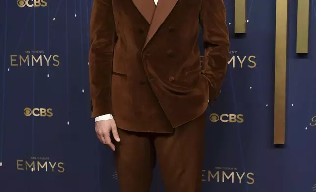 Seth Rogen arrives at the 77th Primetime Emmy Awards on Sunday, Sept. 14, 2025, at the Peacock Theater in Los Angeles. (Photo by Richard Shotwell/Invision/AP)