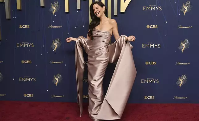 Jackie Tohn arrives at the 77th Primetime Emmy Awards on Sunday, Sept. 14, 2025, at the Peacock Theater in Los Angeles. (Photo by Richard Shotwell/Invision/AP)