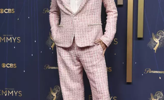 Jeff Hiller arrives at the 77th Primetime Emmy Awards on Sunday, Sept. 14, 2025, at the Peacock Theater in Los Angeles. (Photo by Richard Shotwell/Invision/AP)