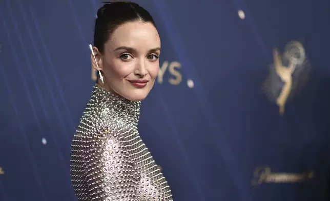 Charlotte Le Bon arrives at the 77th Primetime Emmy Awards on Sunday, Sept. 14, 2025, at the Peacock Theater in Los Angeles. (Photo by Richard Shotwell/Invision/AP)
