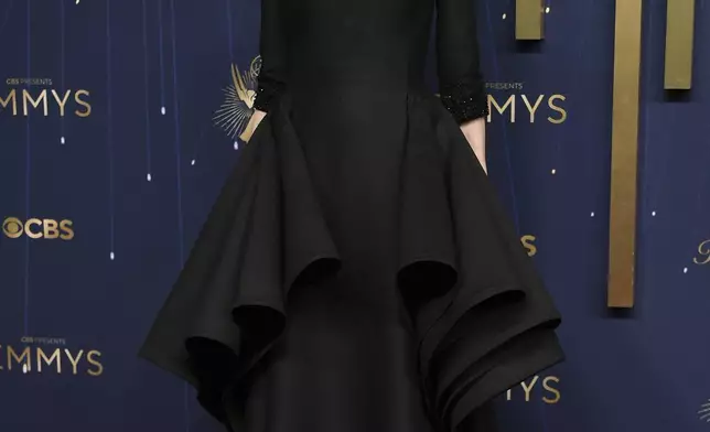 Catherine O'Hara arrives at the 77th Primetime Emmy Awards on Sunday, Sept. 14, 2025, at the Peacock Theater in Los Angeles. (Photo by Richard Shotwell/Invision/AP)