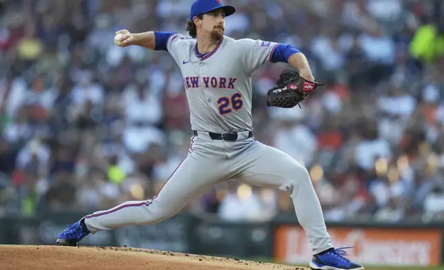 New York Mets starting pitcher Nolan McLean throws during the first inning of a baseball game against the Detroit Tigers, Tuesday, Sept. 2, 2025, in Detroit. (AP Photo/Ryan Sun)