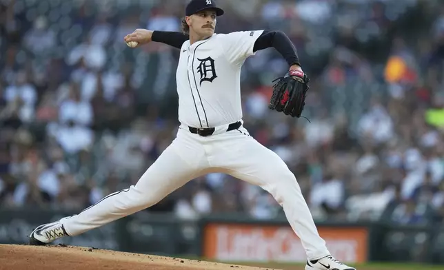 Detroit Tigers starting pitcher Sawyer Gipson-Long throws during the first inning of a baseball game against the New York Mets, Tuesday, Sept. 2, 2025, in Detroit. (AP Photo/Ryan Sun)