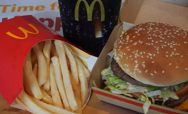 A McDonald's Big Mac Combo Meal is shown in Detroit, Tuesday, Sept. 2, 2025. (AP Photo/Paul Sancya)