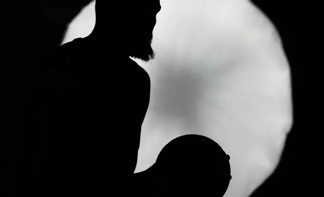 Houston Rockets forward Kevin Durant participates in the NBA basketball team's media day in Houston, Monday, Sept. 29, 2025. (AP Photo/Ashley Landis)