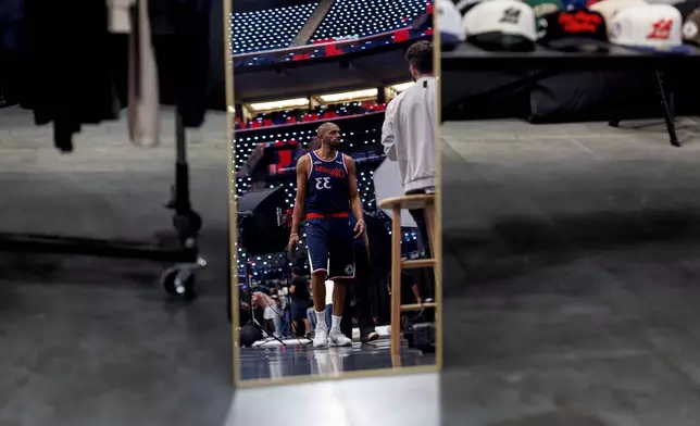 Los Angeles Clippers forward Nicolas Batum participates in the NBA basketball team's media day Monday, Sept. 29, 2025, in Inglewood, Calif. (AP Photo/Eric Thayer)