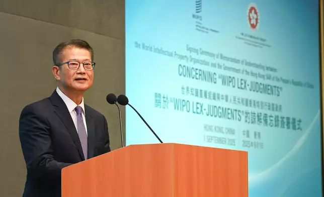 Speech by FS at Signing Ceremony of Memorandum of Understanding between WIPO and HKSAR Government Concerning WIPO Lex-Judgments (with photos/video) Source: HKSAR Government Press Releases
