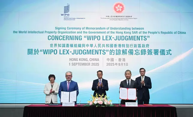 Speech by FS at Signing Ceremony of Memorandum of Understanding between WIPO and HKSAR Government Concerning WIPO Lex-Judgments (with photos/video) Source: HKSAR Government Press Releases