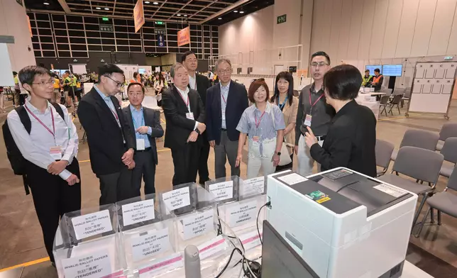 EAC Chairman visits polling station and Central Counting Station of Election Committee Subsector By-elections  Source: HKSAR Government Press Releases