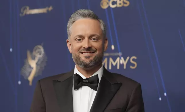 Nate Bargatze arrives at the 77th Primetime Emmy Awards on Sunday, Sept. 14, 2025, at the Peacock Theater in Los Angeles. (AP Photo/Jae C. Hong)