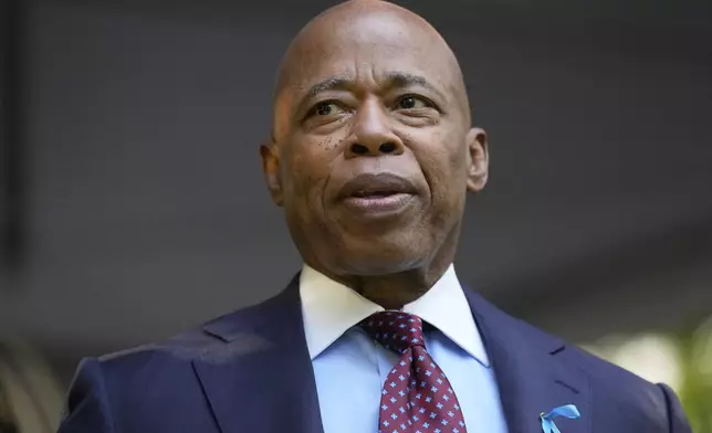 NYC mayor Eric Adams attends the ceremony to mark the 24th anniversary of the 9/11 attacks, Thursday, Sept. 11, 2025, in New York. (AP Photo/Seth Wenig)