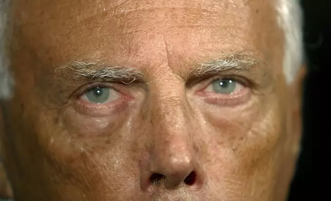 This May 5, 2004 photo shows Italian designer Giorgio Armani in Rome. (Giulio Napolitano/LaPresse via AP)