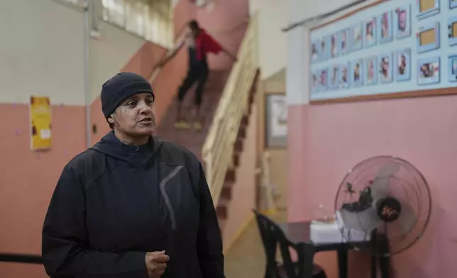 Maria Pires gives an interview at the shelter where she is staying in eastern Brazil, Sunday, June 15, 2025, after her deportation from the U.S. (AP Photo/Andre Penner)